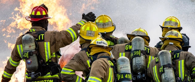 Gwinnett County Firefighters fighting a fire.