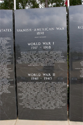 Granite marker honoring Georgians who died in the Spanish American War, World War I, and World War II