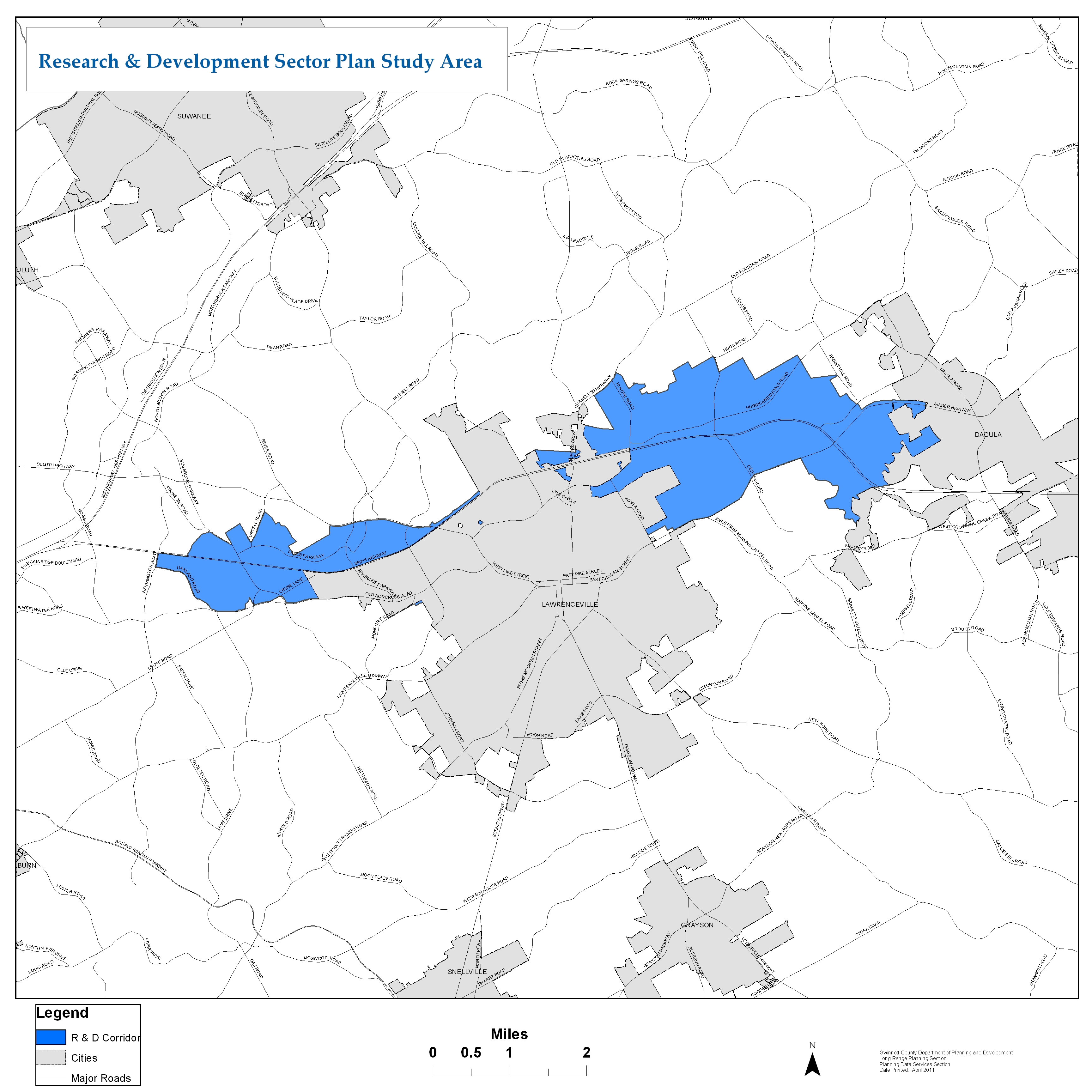Research & Development Corridor Sector Plan Study Area