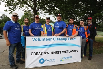 volunteers attending water resources event