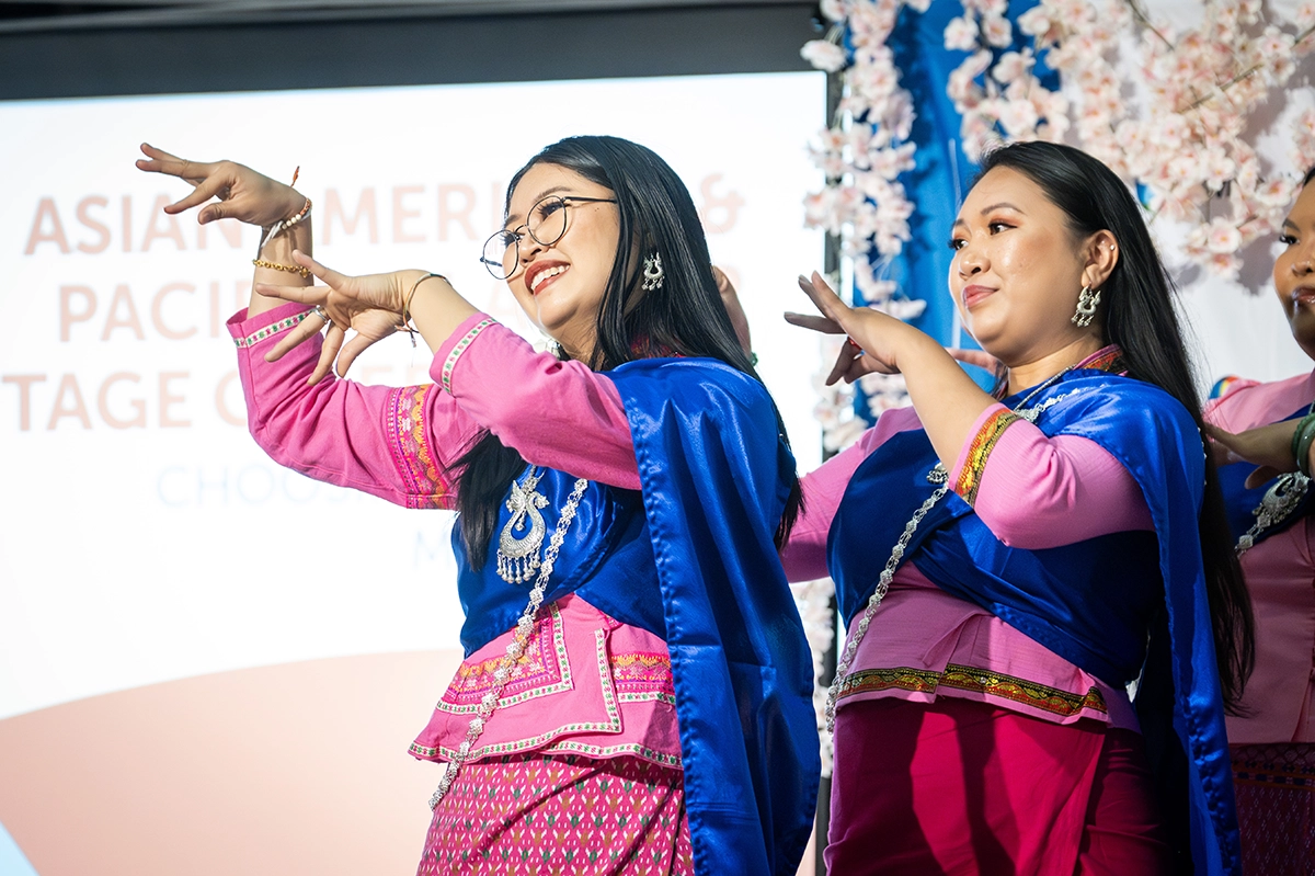 Female performers dancing