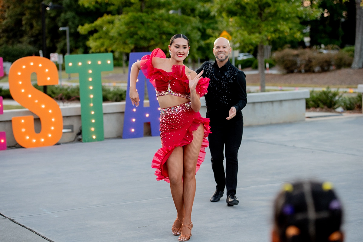 Traditional salsa dance performance
