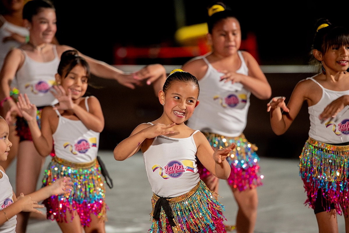 Group of young girls performing