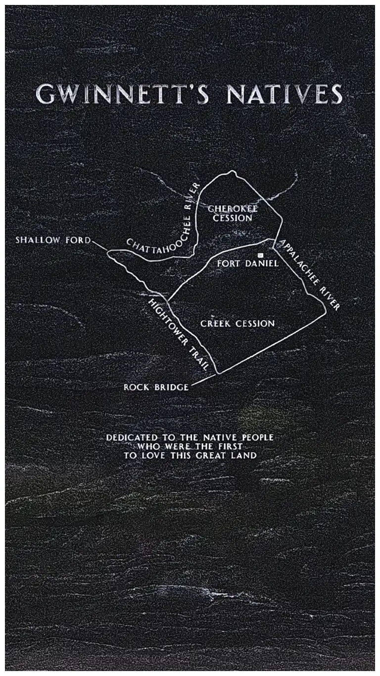 Image of Marker #1 representing the Native Americans of Gwinnett County