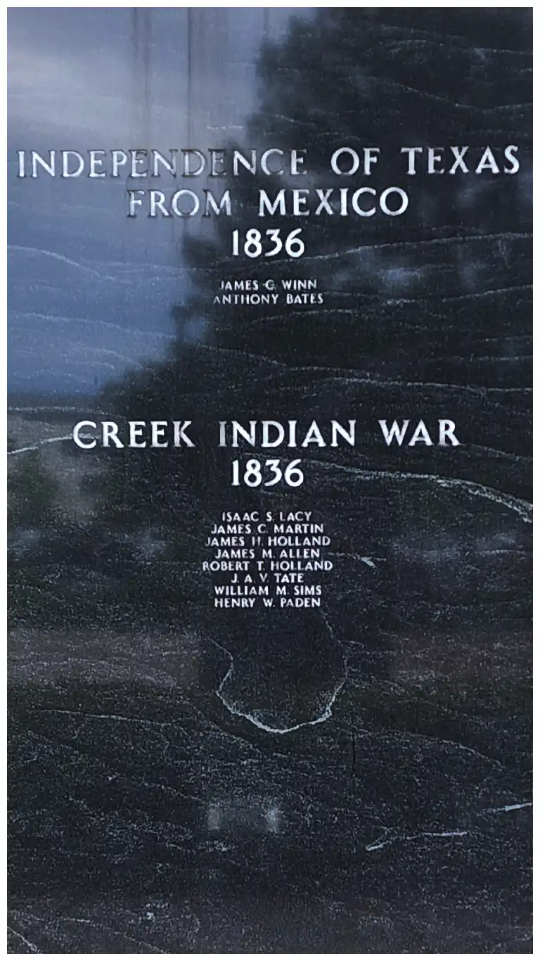Image of Marker #4 representing the Gwinnett County's fallen heroes from the Mexican and Creek Indian wars.