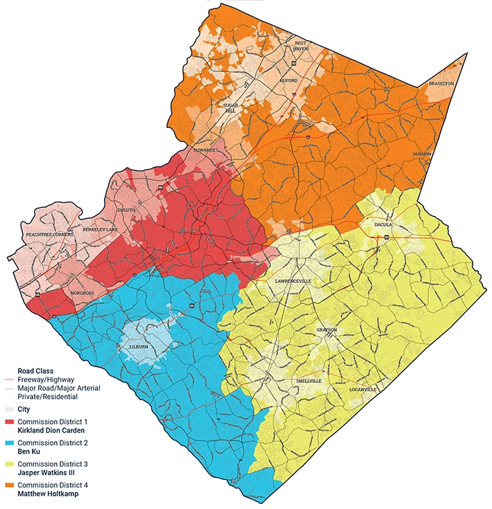 Gwinnett Board of Commissioners District Map