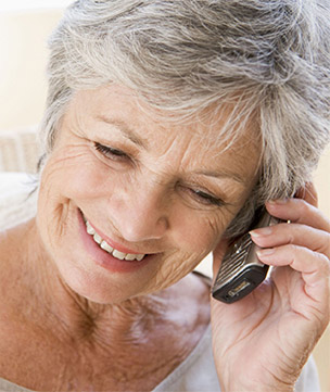 elderly woman on phone