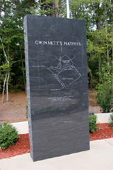 Granite marker honoring Gwinnett's native people