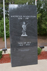 Granite marker honoring the American Revolution and War of 1812