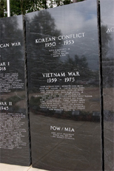 Granite marker honoring Georgians who died in the Korean Conflict, Vietnam War, and POW or MIA