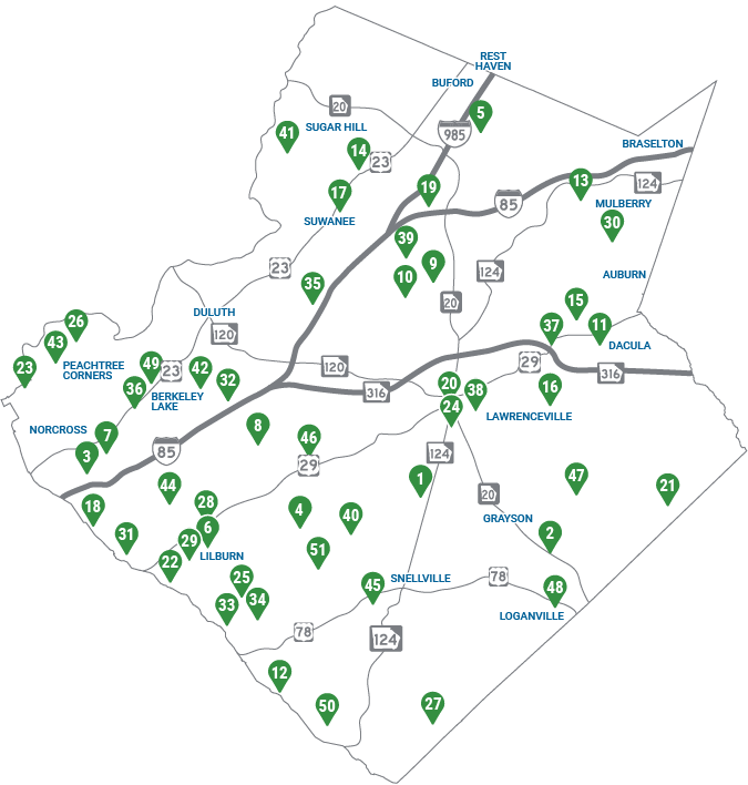 Gwinnett County Parks Map