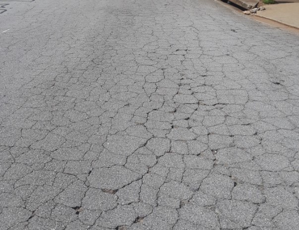 cracks in asphalt