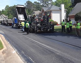 machinery laying new asphalt