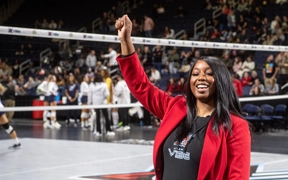 Chairwoman Hendrickson serves First Serve at Atlanta Vibe Home Match