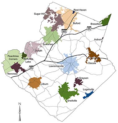 Gwinnett County Map Of Cities